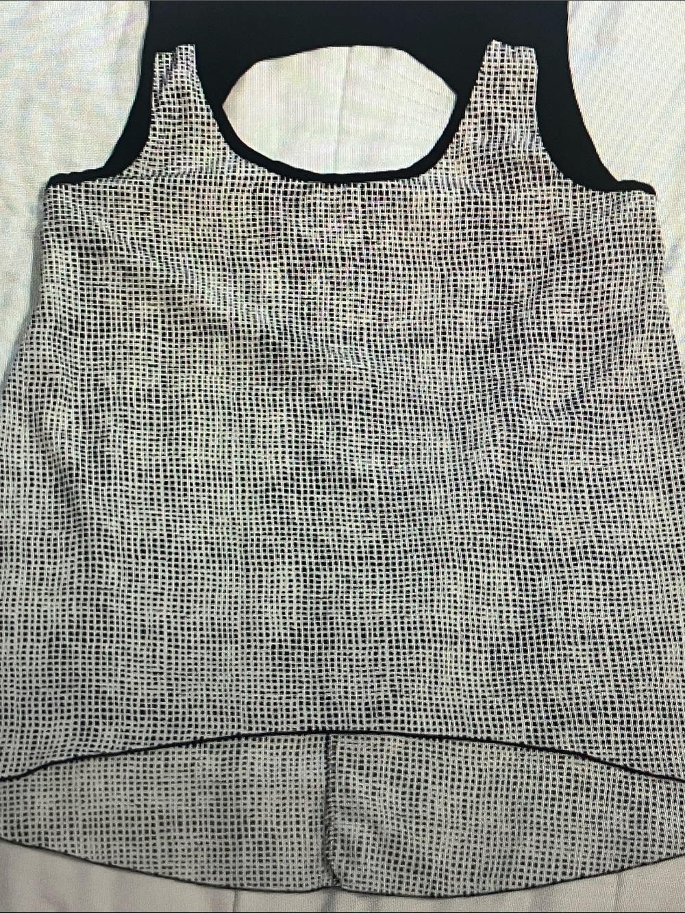 mine Black and White Grid Tank Top